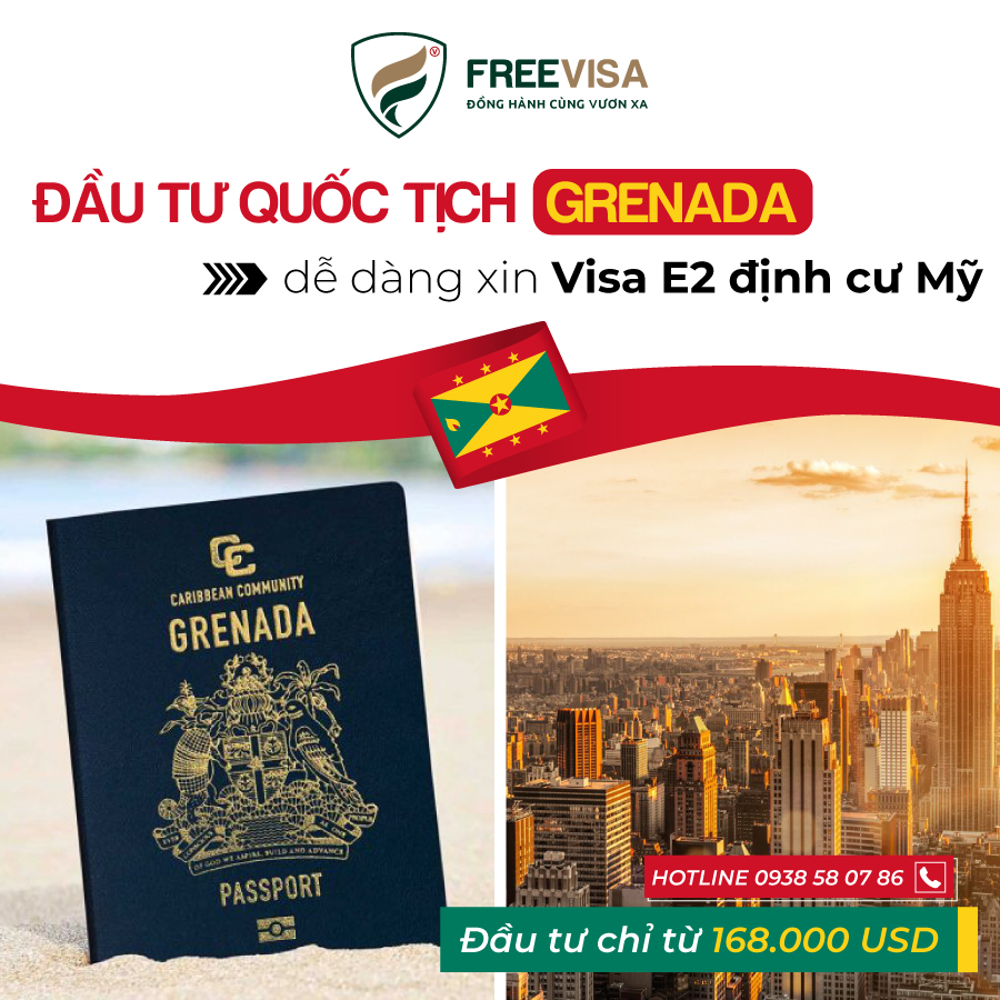 Sở hữu quốc tịch vàng Grenada rộng mở con đường qua Mỹ Visa E2