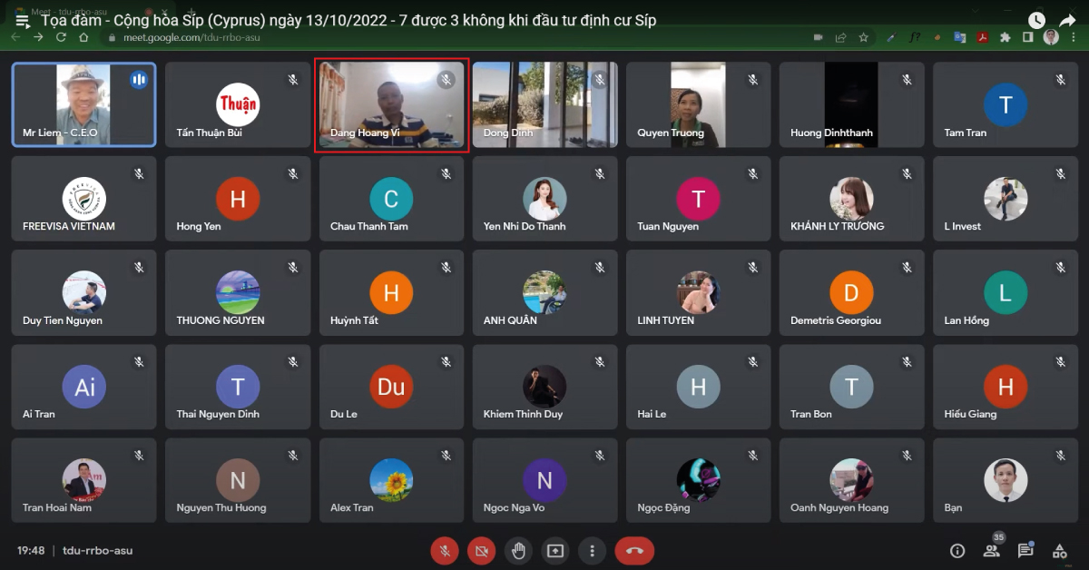 Mr Vị tham dự Tọa đàm Online ngày 13/10/2022