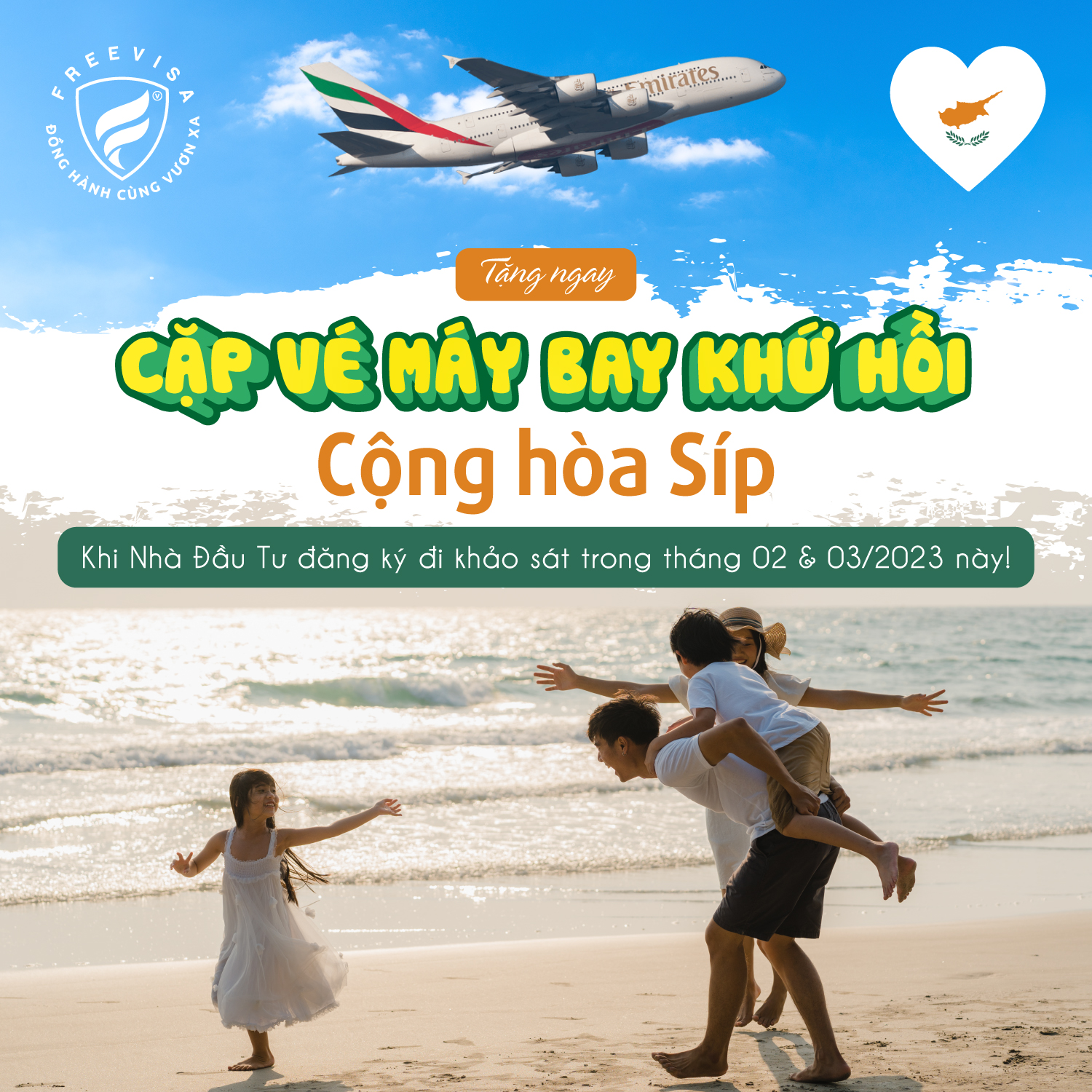 Tặng cặp vé máy bay khứ hồi đi Síp