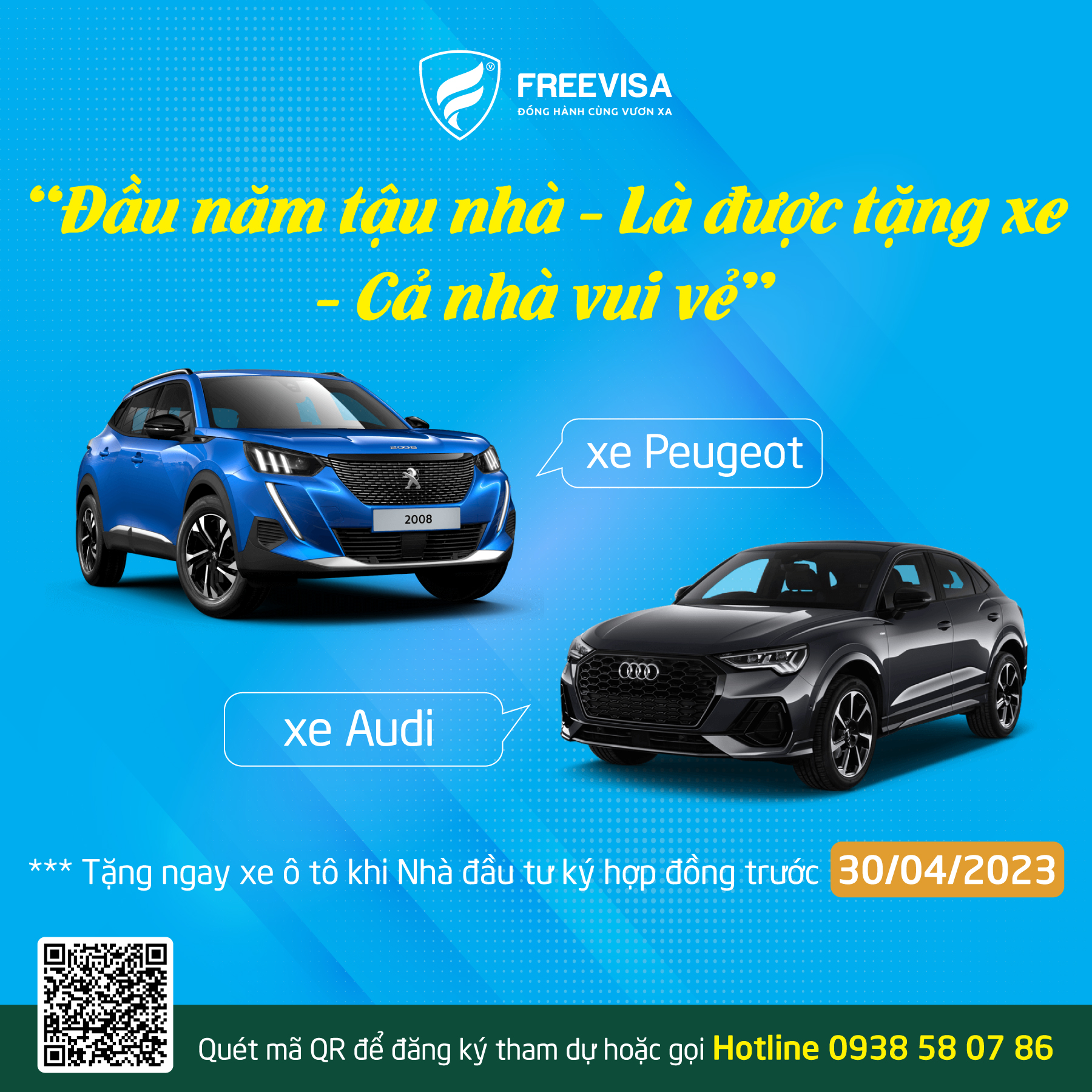 Tặng xe Audi hoặc Peugeot