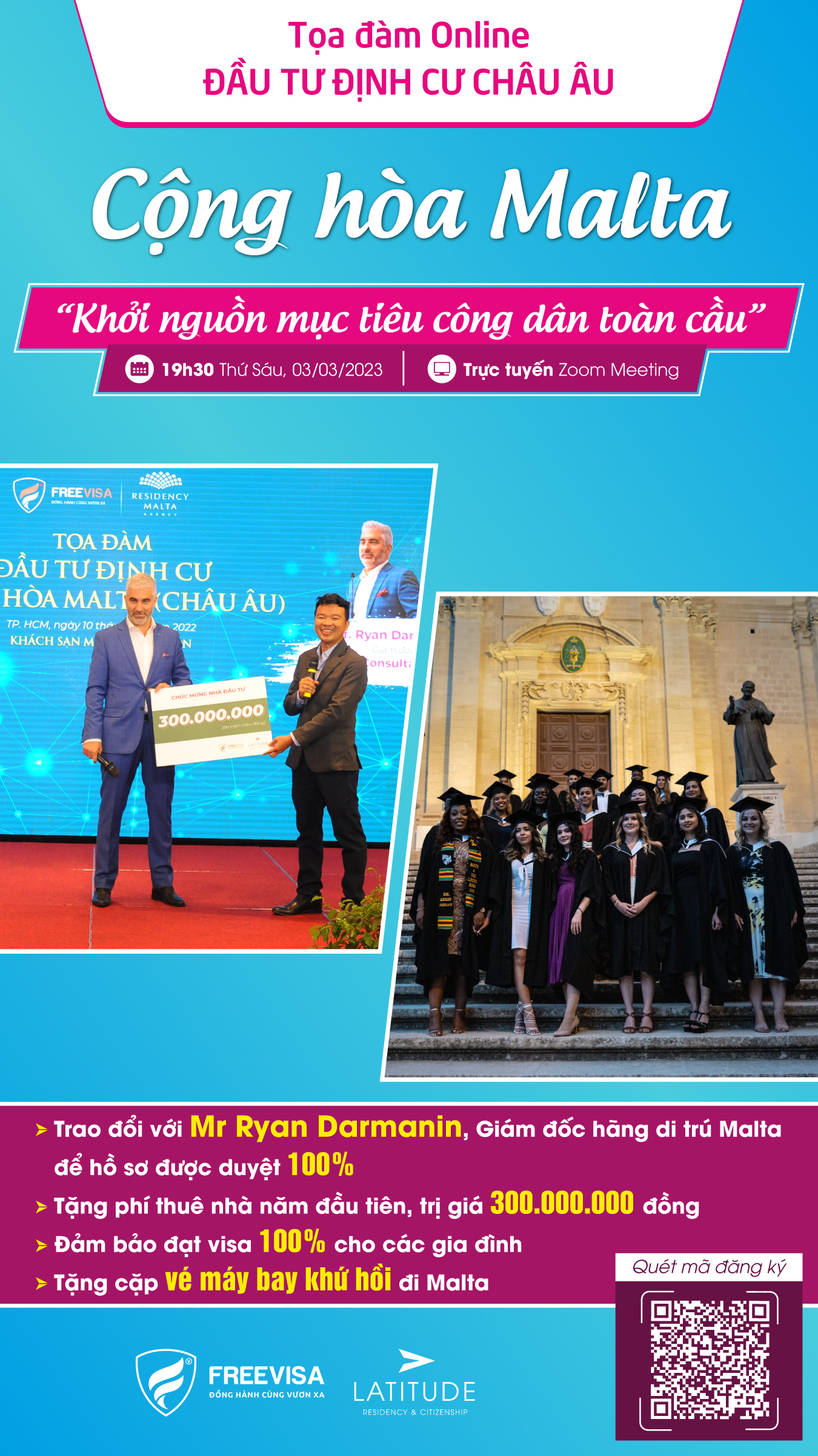 Tọa đàm online Đầu tư định cư Cộng hòa Malta ngày 03/03/2023
