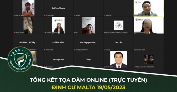 Tổng kết tọa đàm Online Định cư Malta (châu Âu) ngày 19/05/2023