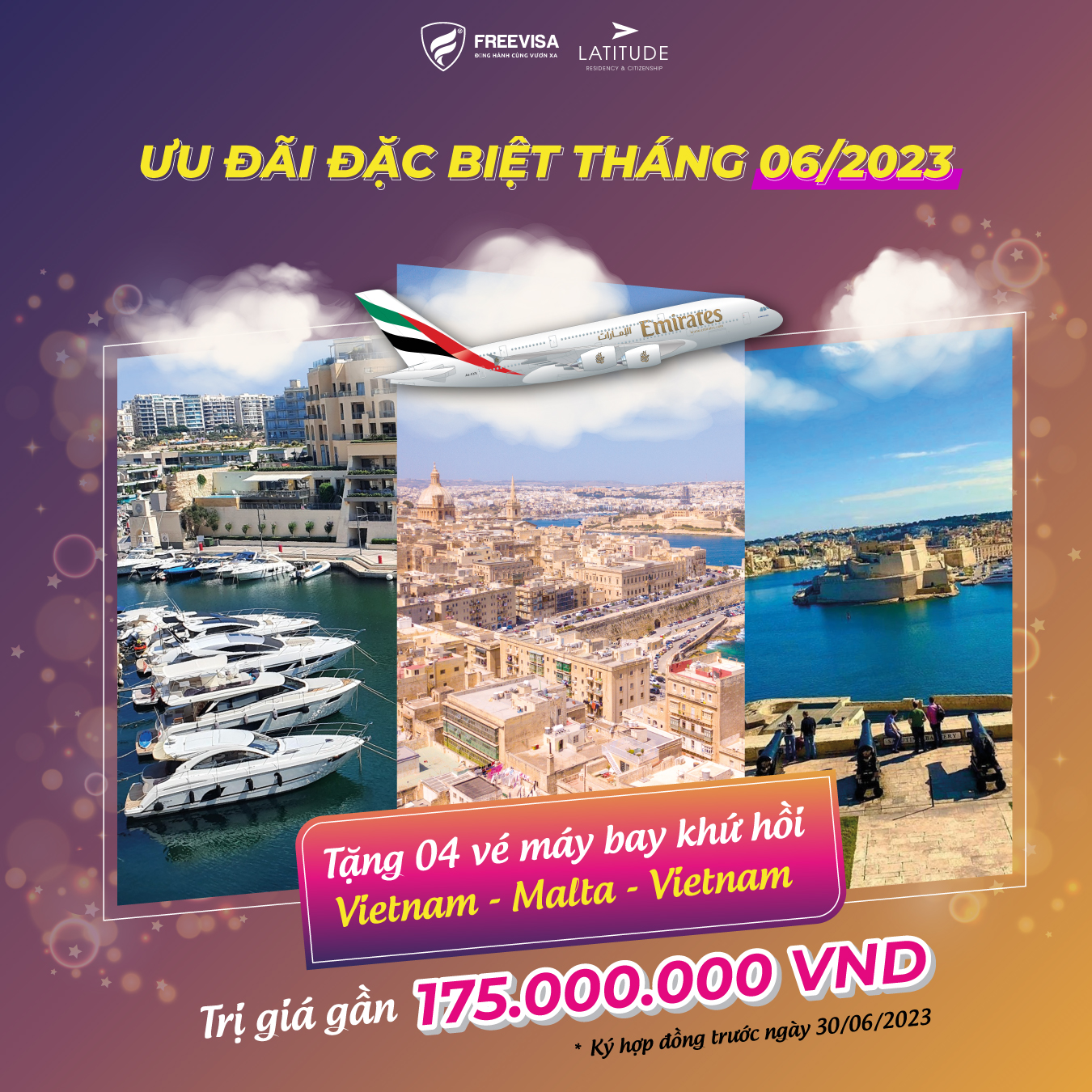 Tặng 04 vé máy bay khứ hồi Vietnam – Malta – Vietnam