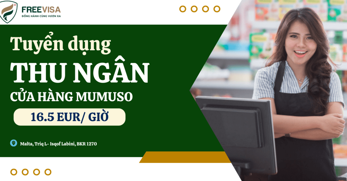 Tuyển vị trí thu ngân cửa hàng MUMUSO