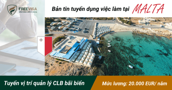 Tuyển quản lý câu lạc bộ bãi biển tại Malta