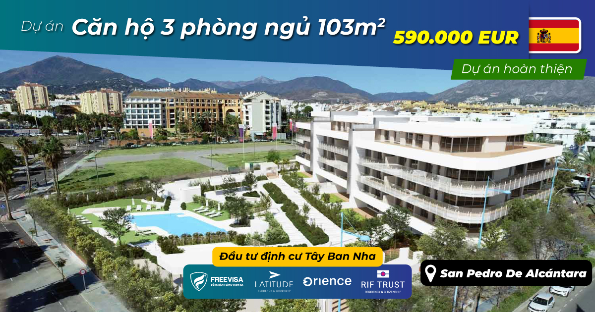 Căn hộ 3 phòng ngủ 103m2 - 590.000 EUR
