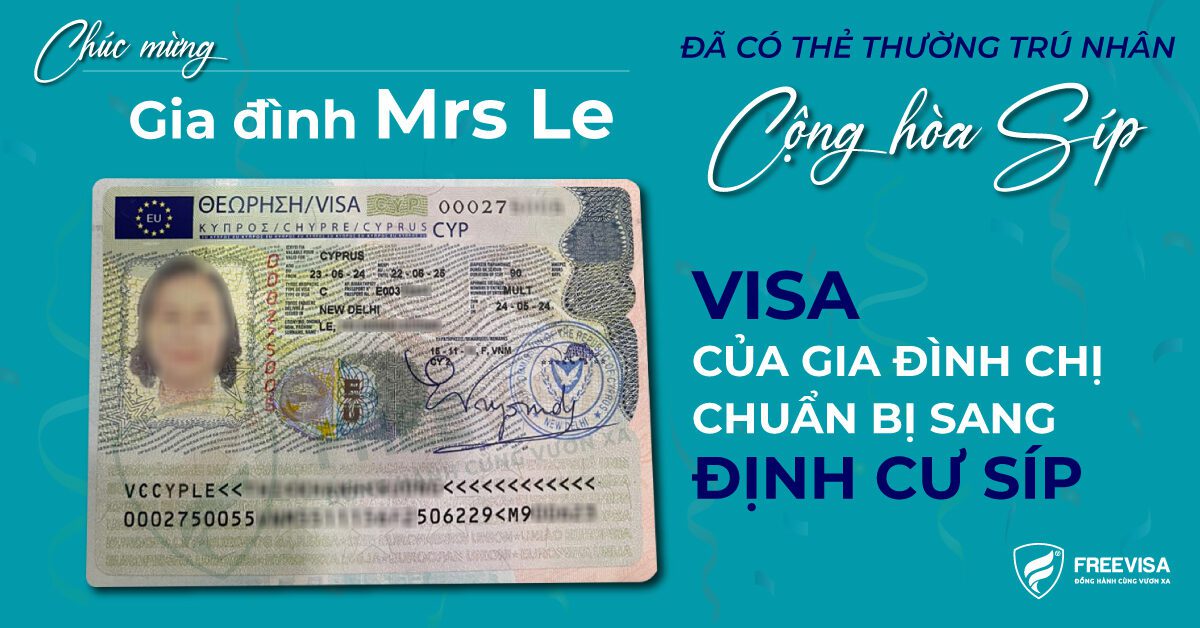 VISA Síp của gia đình Mrs Le