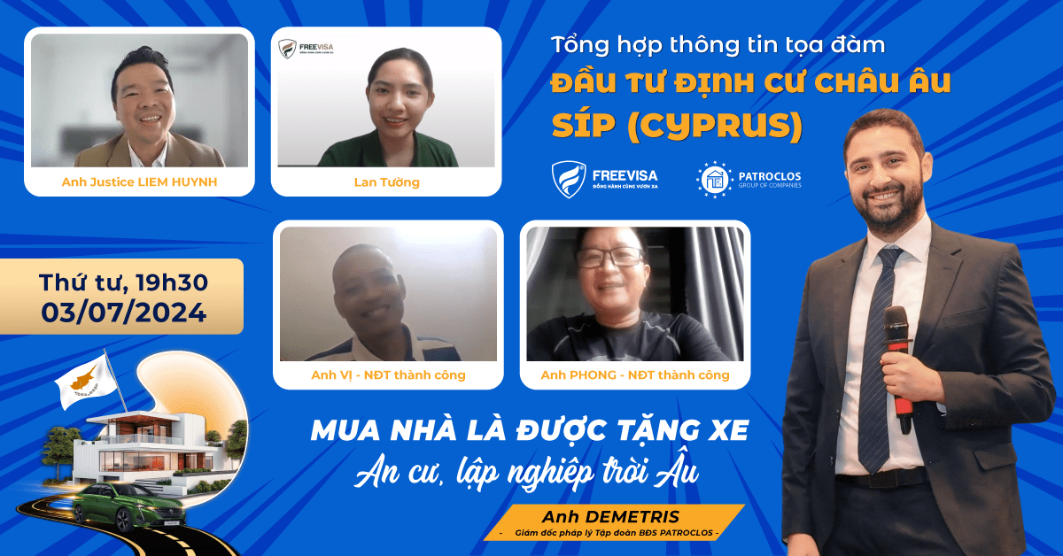 Tổng hợp thông tin tọa đàm online định cư Síp ngày 03/07