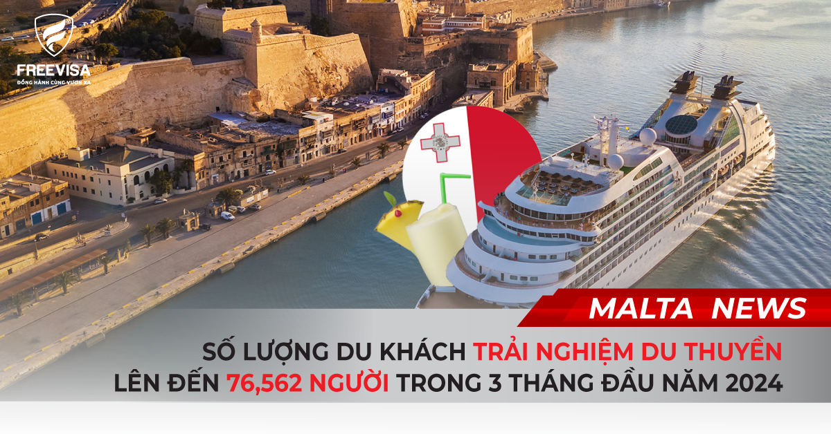 76,562 là số lượng du khách đi du thuyền Malta trong Quý 1/2024