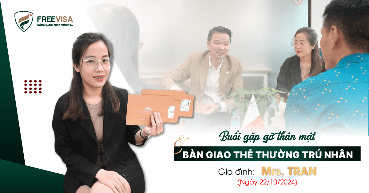 Bàn giao thẻ thường trú nhân Malta cho gia đình Mrs Tran