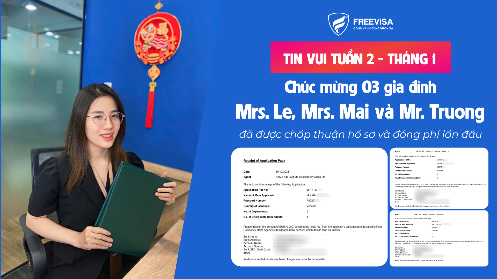 Chúc mừng 03 gia đình Mrs Le, Mrs Mai và Mr Truong được chấp thuận hồ sơ Malta
