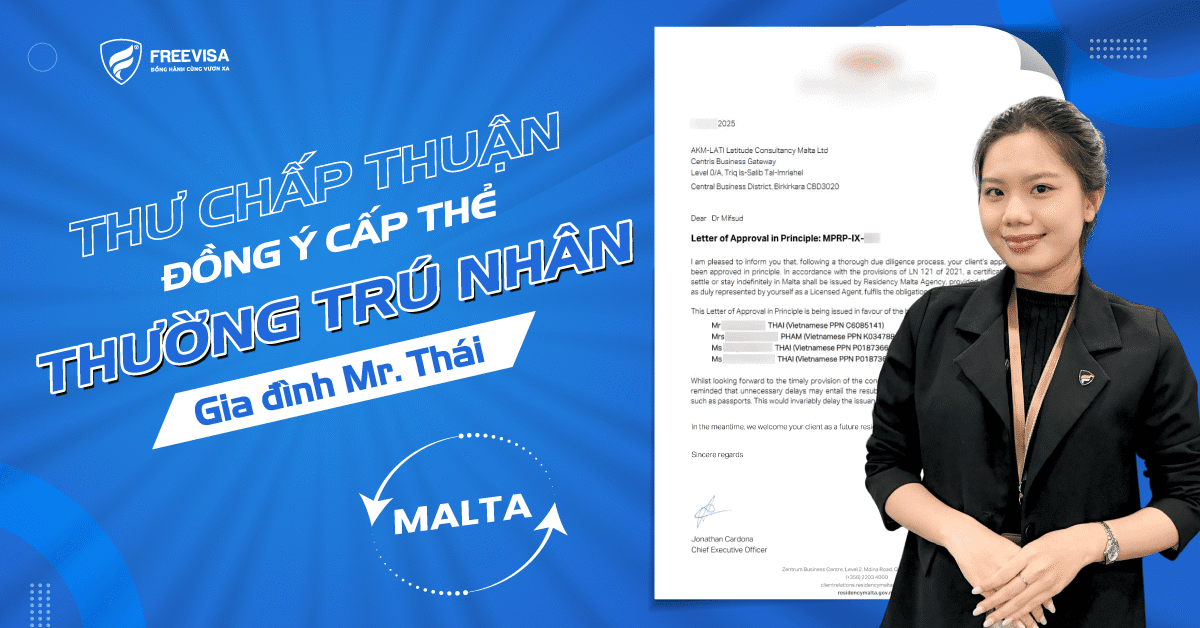 Chúc mừng gia đình Mr Thai nhận được thư chấp thuận thường trú nhân Malta