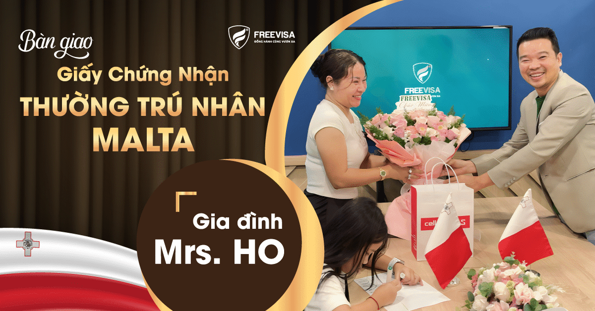 Chúc mừng gia đình Mrs Ho nhận giấy chứng nhận thường trú nhân Malta