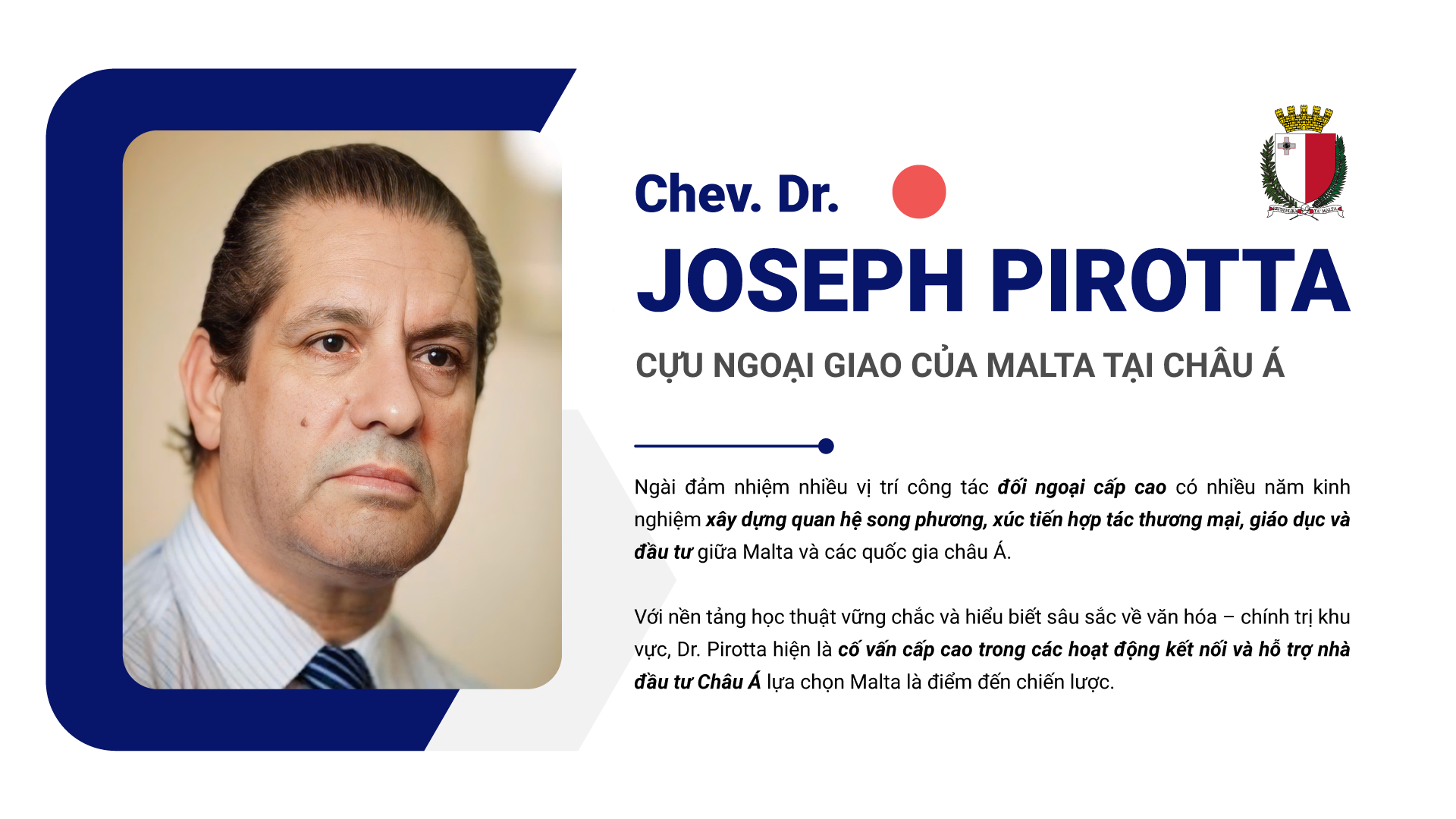 Ngài Joseph Pirotta (cựu ngoại giao Malta tại châu Á)