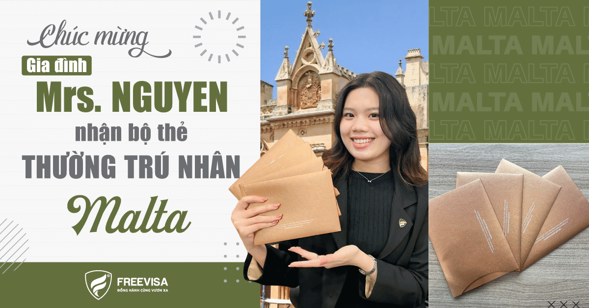 Chúc mừng gia đình Mrs Nguyen nhận thường trú nhân Malta