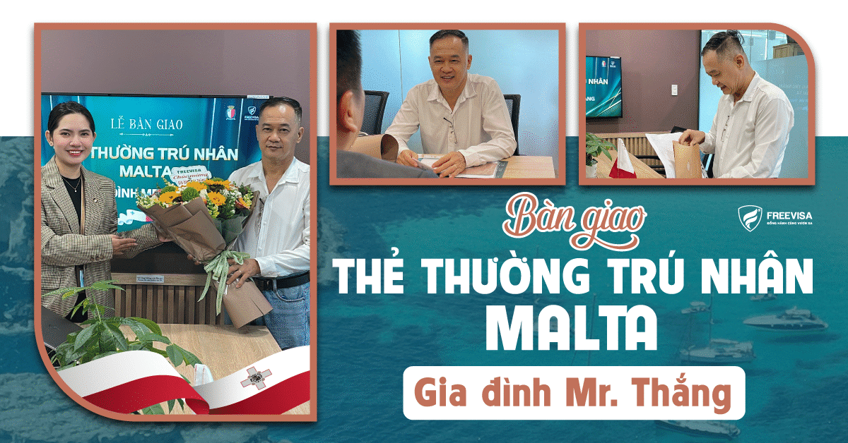 Bàn giao thẻ thường trú nhân Malta cho gia đình anh Thắng